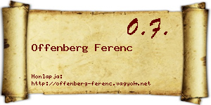 Offenberg Ferenc névjegykártya